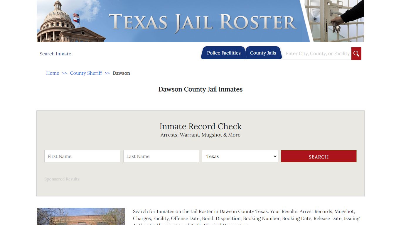 Dawson County Jail Inmates - Jail Roster Search